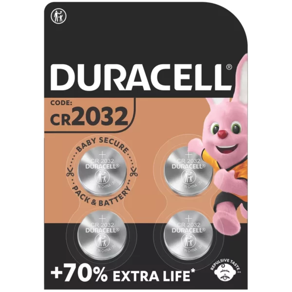 Duracell CR2032 Coin Cell Speciality Lithium Battery 4 Pack 1